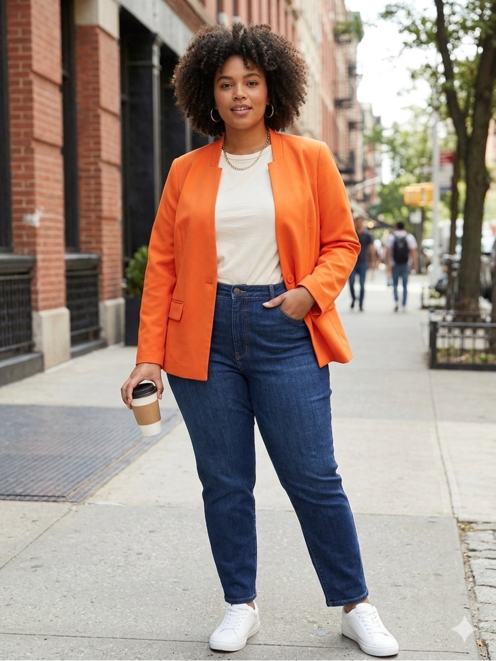 Eloquii Vibrant Orange Tailored Stretch Blazer - Size 20 - GUC